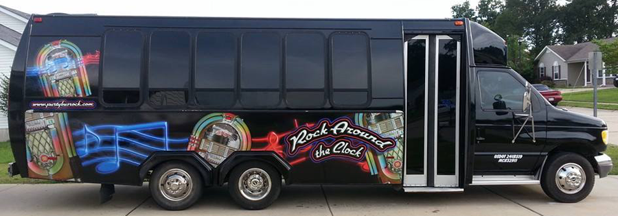 Charter party bus event transportation near me