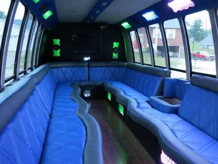 clean and comfortable seating on the limo party bus.