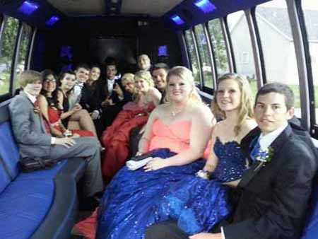 Going to prom on the Party Limo Bus