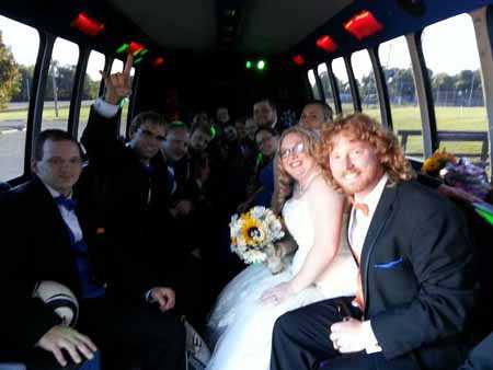 Another wedding party from Troy, Missouri taking the limo bus.