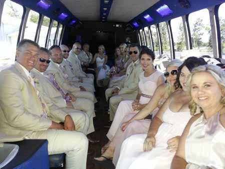 A bridal party from Troy, MO heading to the reception.